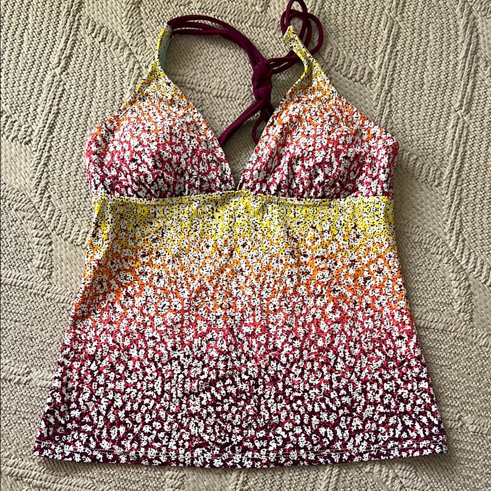 Athleta Multicolor Floral Tankini Top - Yellow, Orange, Red, White